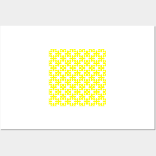 Yellow Clovers and Dots Pattern Posters and Art